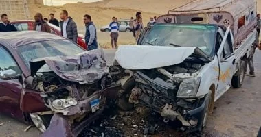 تصادم بطريق أسيوط الغربى يتسبب بإصابة 4 أشخاص