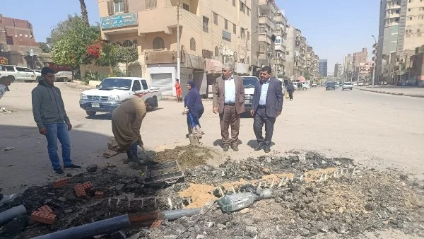 تحسين تصريف مياه الأمطار في بني سويف