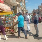 حملة مكثفة لتنظيم شوارع مدينة الشهداء بالمنوفية