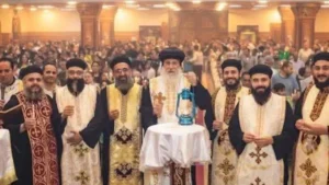 قنديل النور المقدس يصل مطرانية شرق المنيا