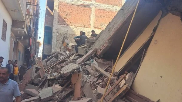 إصابة شخصين بانهيار عقار بكفر الحمام بالقليوبية