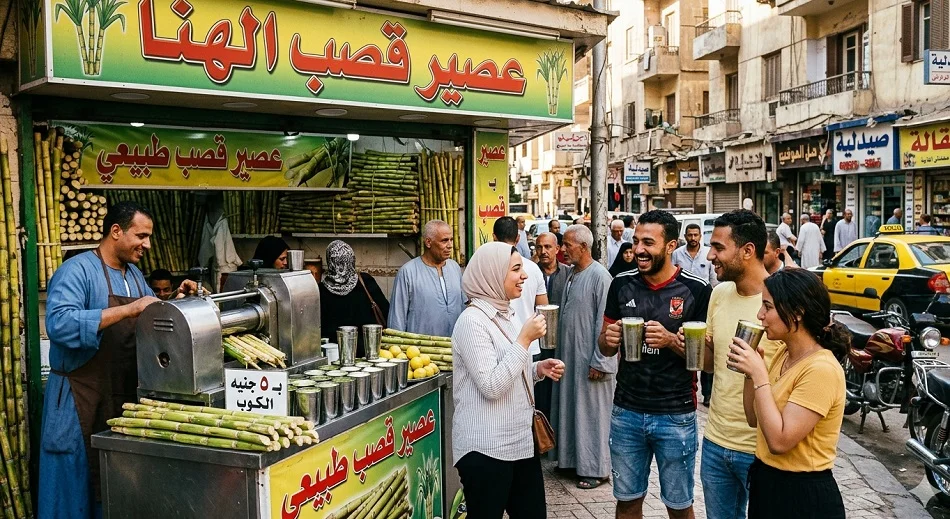 عشق المصريين لعصير القصب