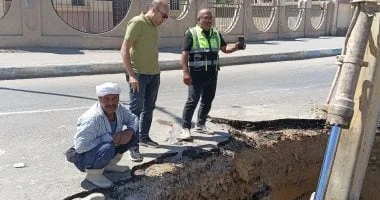 إصلاح خط طرد صرف صحي الحبلايات في السويس
