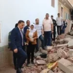 جولة محافظ القليوبية لموقع انهيار منزل بقرية كفر الحمام