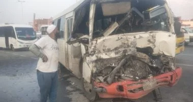 إصابة 8 أشخاص بحادث ميني باص على الطريق الدائري