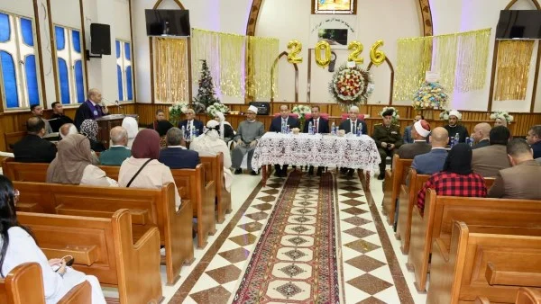 زيارة محافظ المنوفية للكنيسة الإنجيلية بشبين الكوم
