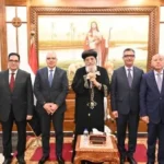 استقبال البابا تواضروس لوزراء ومحافظ القاهرة بعيد القيامة