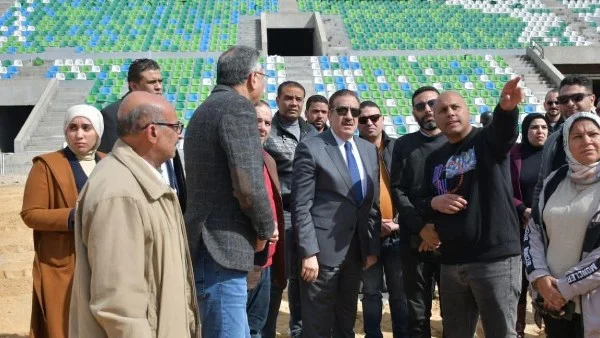 توصيل المرافق لاستاد النادي المصري في بورسعيد