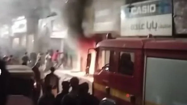 حريق بمعرض أجهزة كهربائية في قليوب