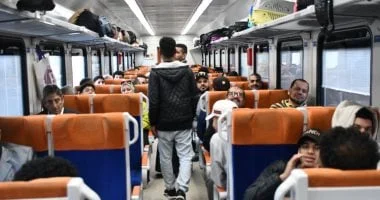 إقبال كبير على قطار النزهة في عيد شم النسيم