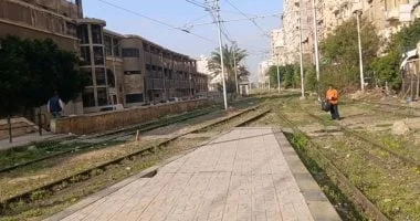 رفع مخلفات حرم الترام بالإسكندرية لتحسين السيولة المرورية