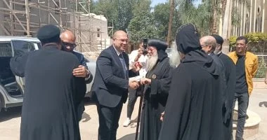 زيارة نائب محافظ الجيزة لمطرانية الأقباط بطموه