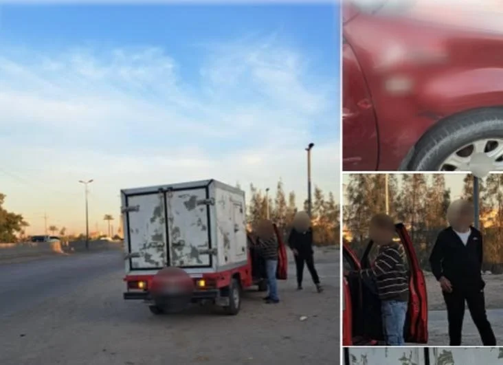 تفاصيل تصادم سيارة ملاكي وربع نقل في البحيرة