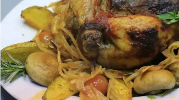 طريقة عمل دجاج محشي فريك سهلة ولذيذة