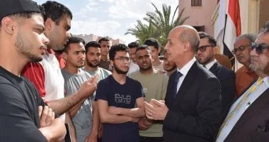 جولة تفقدية لرئيس جامعة بني سويف في المدن الجامعية