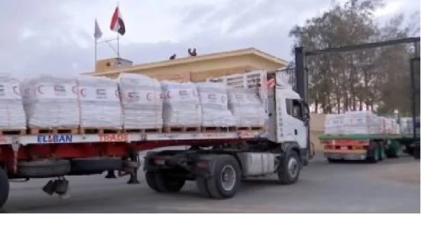 دخول قافلة المساعدات الإنسانية إلى غزة
