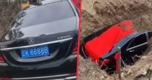 عائلة صينية تدفن سيارة مرسيدس وتثير جدلاً واسعاً