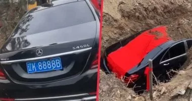 عائلة صينية تدفن سيارة مرسيدس وتثير جدلاً واسعاً