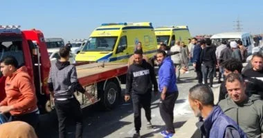 إصابة خمسة أشخاص في حادث انقلاب ميكروباص بالفيوم