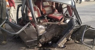 حادث تصادم يسفر عن وفاة شخص وإصابة آخرين بالعياط