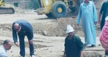 اكتشاف تمثال أثرى ضخم في الحسينية