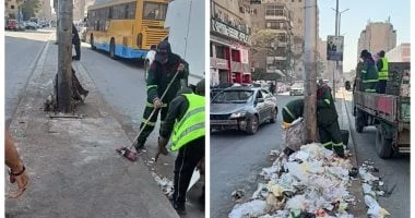 حملة مكبرة في إمبابة لتنظيم مواقف السيارات وإزالة المخلفات