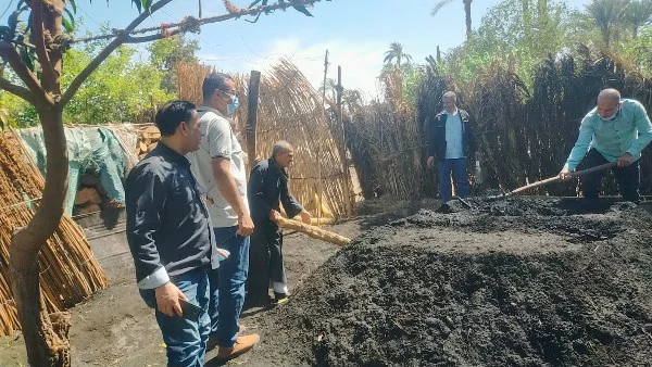 إزالة 4 مكامير فحم نباتي بقرية المعصرة بأسيوط