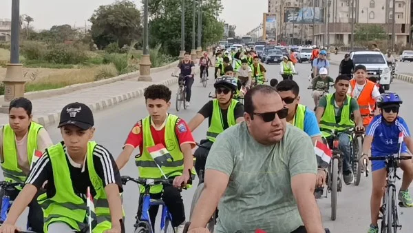ماراثون للدراجات على كورنيش بني سويف احتفالًا بتحرير سيناء