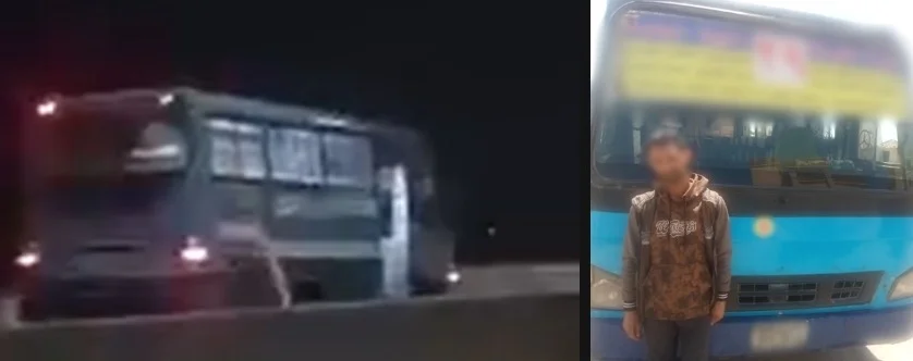 سائق أتوبيس يعرض الأرواح للخطر في الشروق