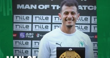 عمر الساعى يفوز بجائزة أفضل لاعب في مباراة المصري وسيراميكا
