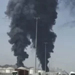 حريق في الفجيرة للصناعات البترولية نتيجة استهداف إيراني