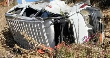 انقلاب ميكروباص في أطفيح يؤدي لإصابة 6 أشخاص