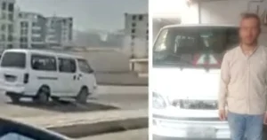 سقوط سائق ميكروباص بعد مخالفة مرورية بالقاهرة