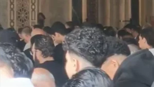 تشييع جنازة والدة جلال فهمي في مسجد الحصري بأكتوبر