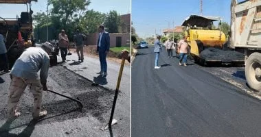 بدء أعمال الرصف بمدخل قرية الدبايبة في المنوفية
