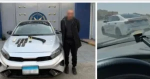 بلطجي يصدم سيارة موظفة ويعتدي على فتاة بخرطوش