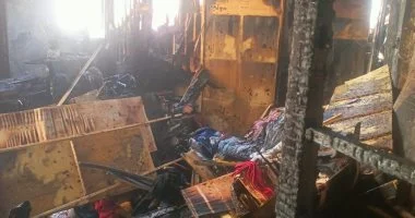 السيطرة على حريق في محل حلوان
