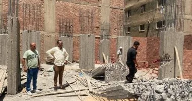 إزالة عقار مخالف في عين شمس بالقاهرة
