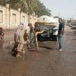 معالجة تسرب المياه أسفل نفق كوبري النيل بالمنيا