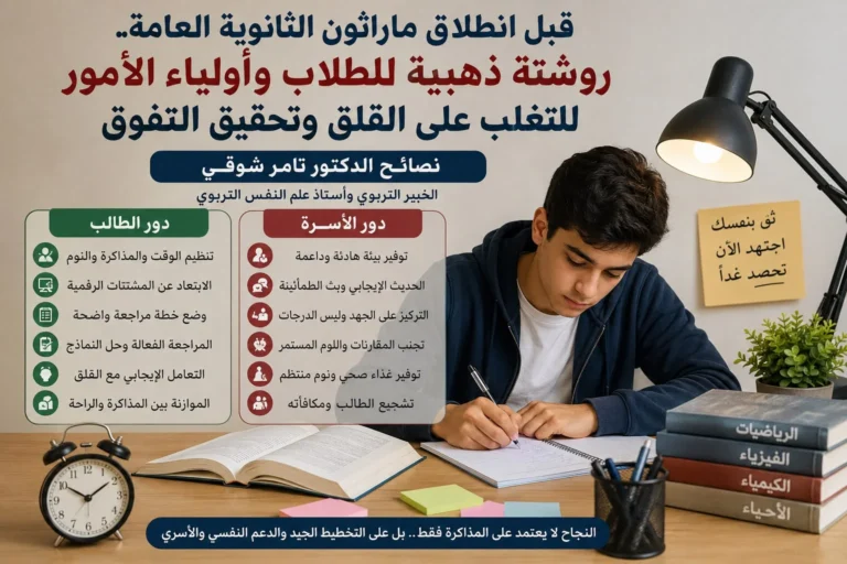 نصائح للطلاب وأولياء الأمور قبل امتحانات الثانوية العامة