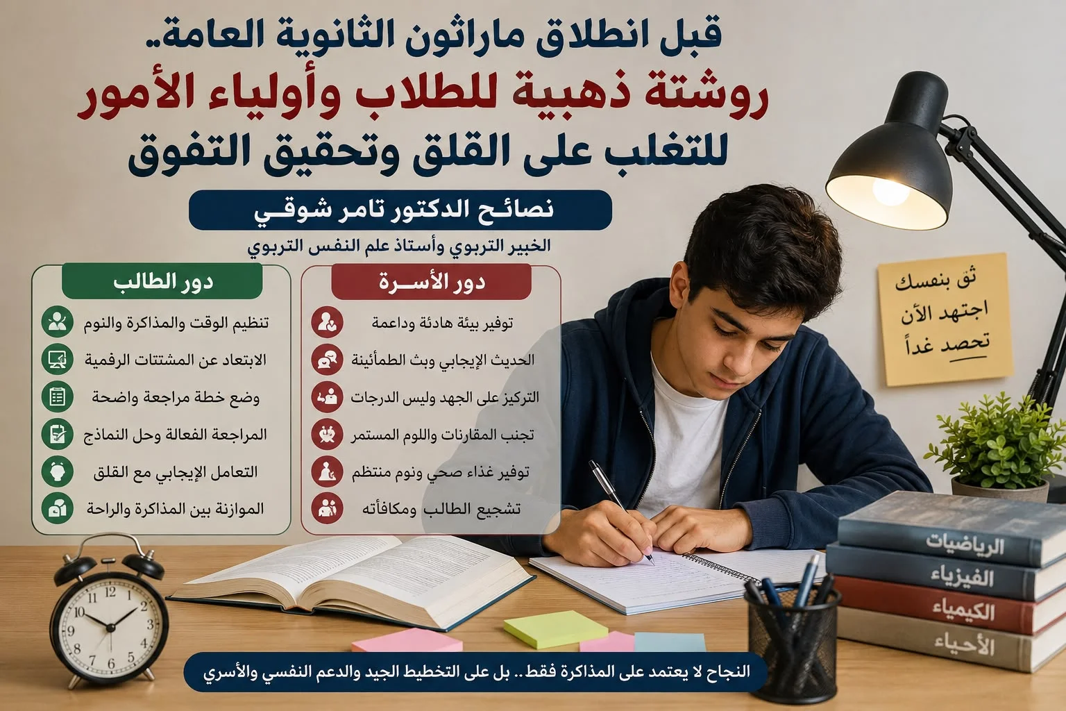 نصائح للطلاب وأولياء الأمور قبل امتحانات الثانوية العامة