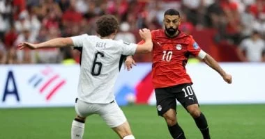 محمد صلاح يسجل هدفا في مباراة مصر ضد نيوزيلندا