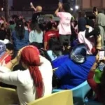 احتفالات جماهير بلدية المحلة عقب تقدم المنتخب المصري