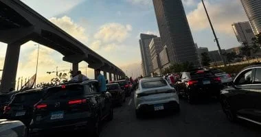 احتفالات بفوز منتخب مصر في العاصمة الجديدة