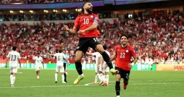 فرحة محمد صلاح بعد هدفه في مرمى نيوزيلندا