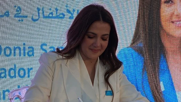 دنيا سمير غانم تبكي في احتفالية تجديد تعيينها سفيرة لليونيسف