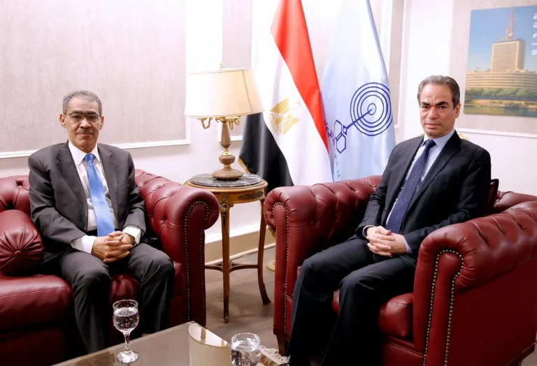 المسلماني يستقبل ضياء رشوان قبل برنامج "من ماسبيرو"
