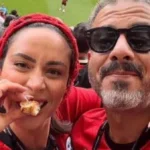 محمد فراج وبسنت شوقي في مباراة مصر وإيران