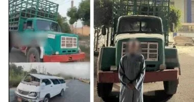 ضبط سائق نقل برخص منتهية إثر اصطدام بميكروباص في بني سويف