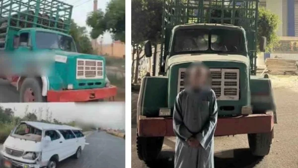 ضبط سائق صدم ميكروباص ولاذ بالفرار ببني سويف